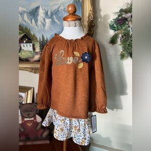 Little Lass Shimmer Love Ruffle
Sleeve Tunic Top NWT 7/8